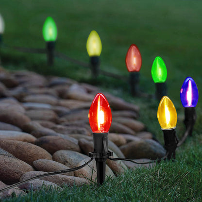 Modern Minimalist Waterproof Solar Christmas Waterdrop Plastic 12/25-Light Landscape Lighting Outdoor String Light For Garden