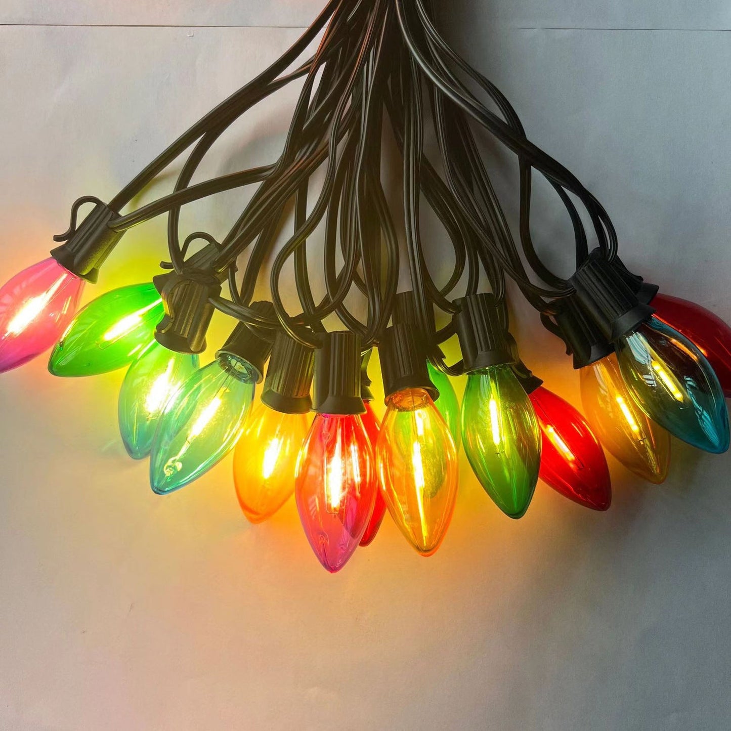 Modern Minimalist Waterproof Solar Christmas Waterdrop Plastic 12/25-Light Landscape Lighting Outdoor String Light For Garden