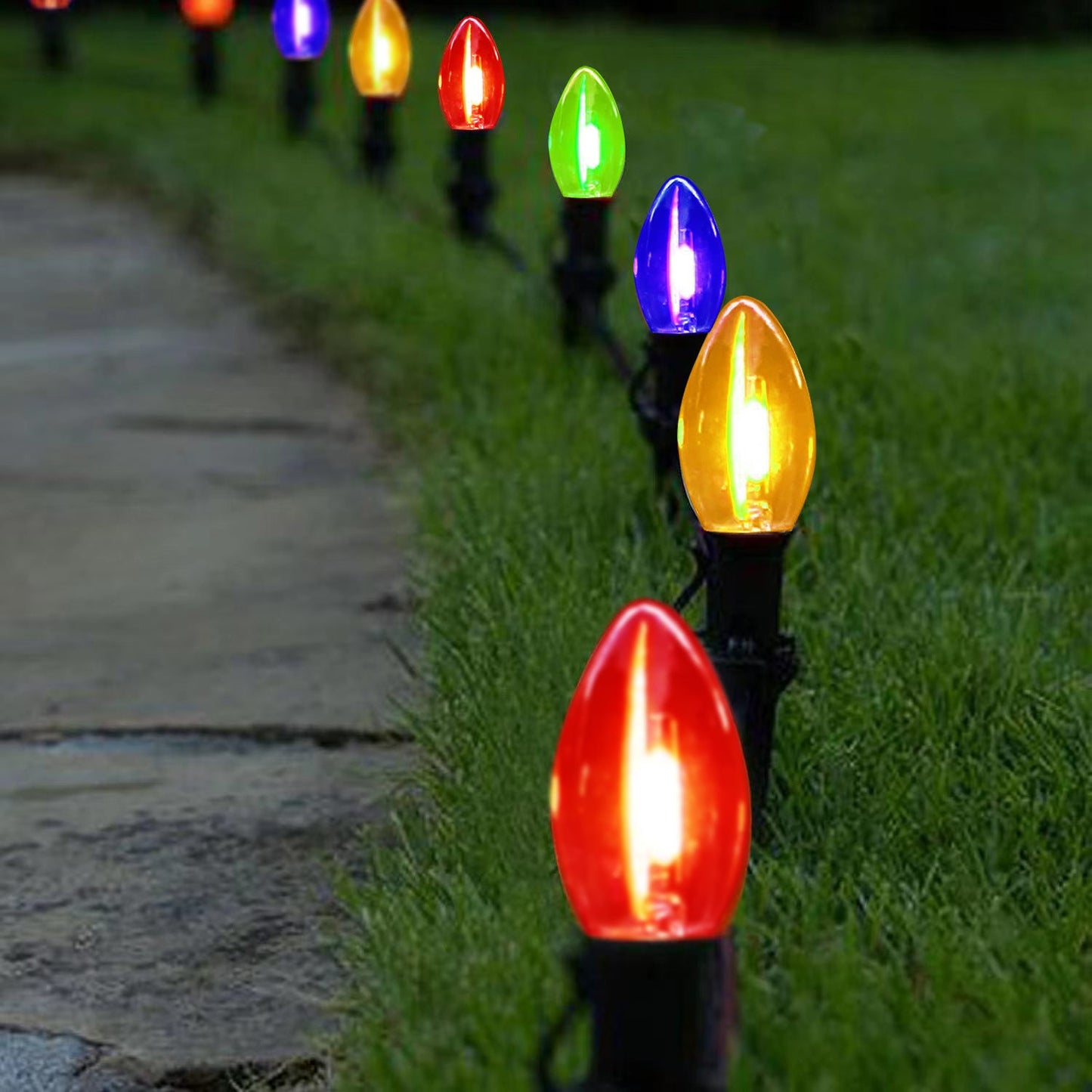 Modern Minimalist Waterproof Solar Christmas Waterdrop Plastic 12/25-Light Landscape Lighting Outdoor String Light For Garden
