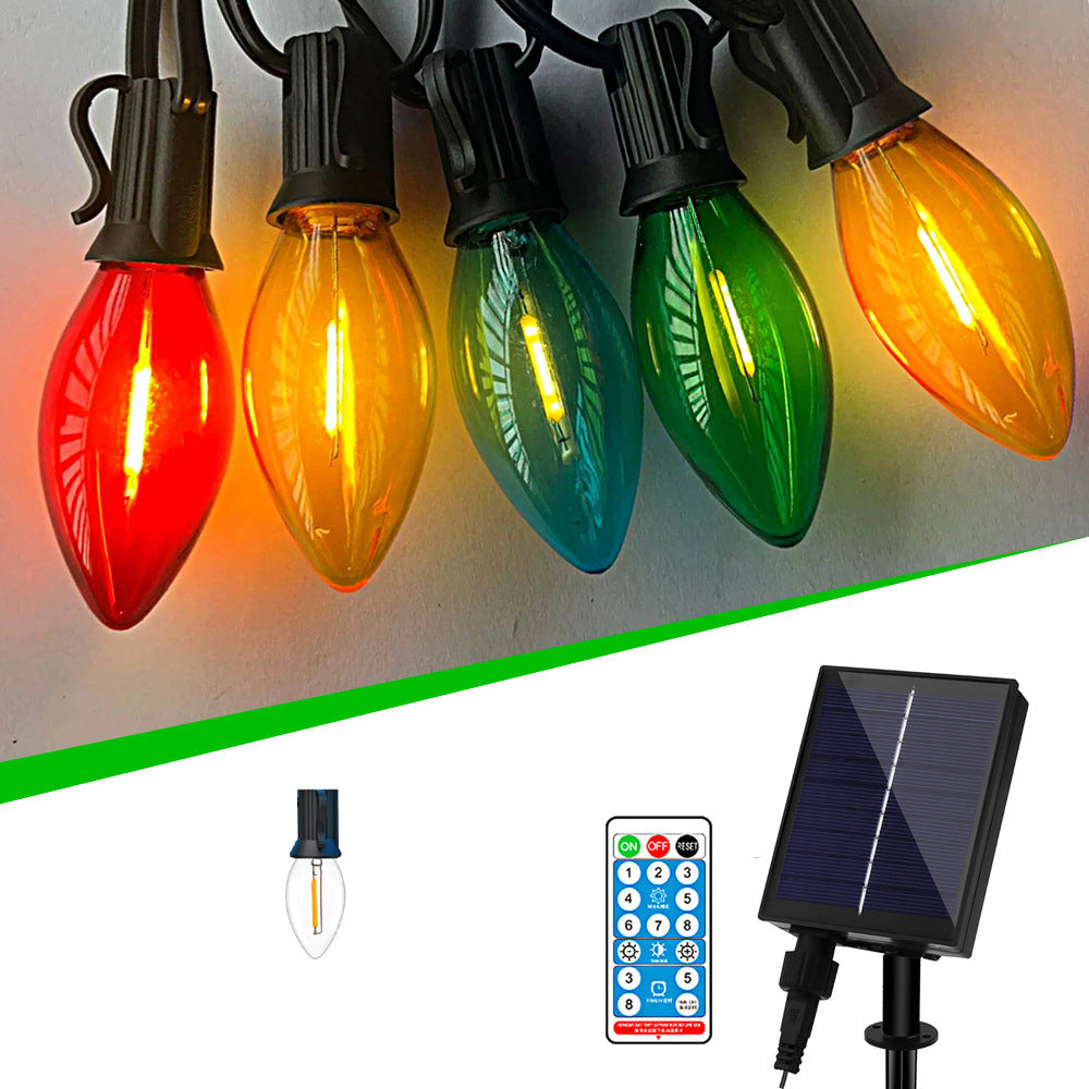 Modern Minimalist Waterproof Solar Christmas Waterdrop Plastic 12/25-Light Landscape Lighting Outdoor String Light For Garden