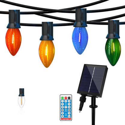 Modern Minimalist Waterproof Solar Christmas Waterdrop Plastic 12/25-Light Landscape Lighting Outdoor String Light For Garden