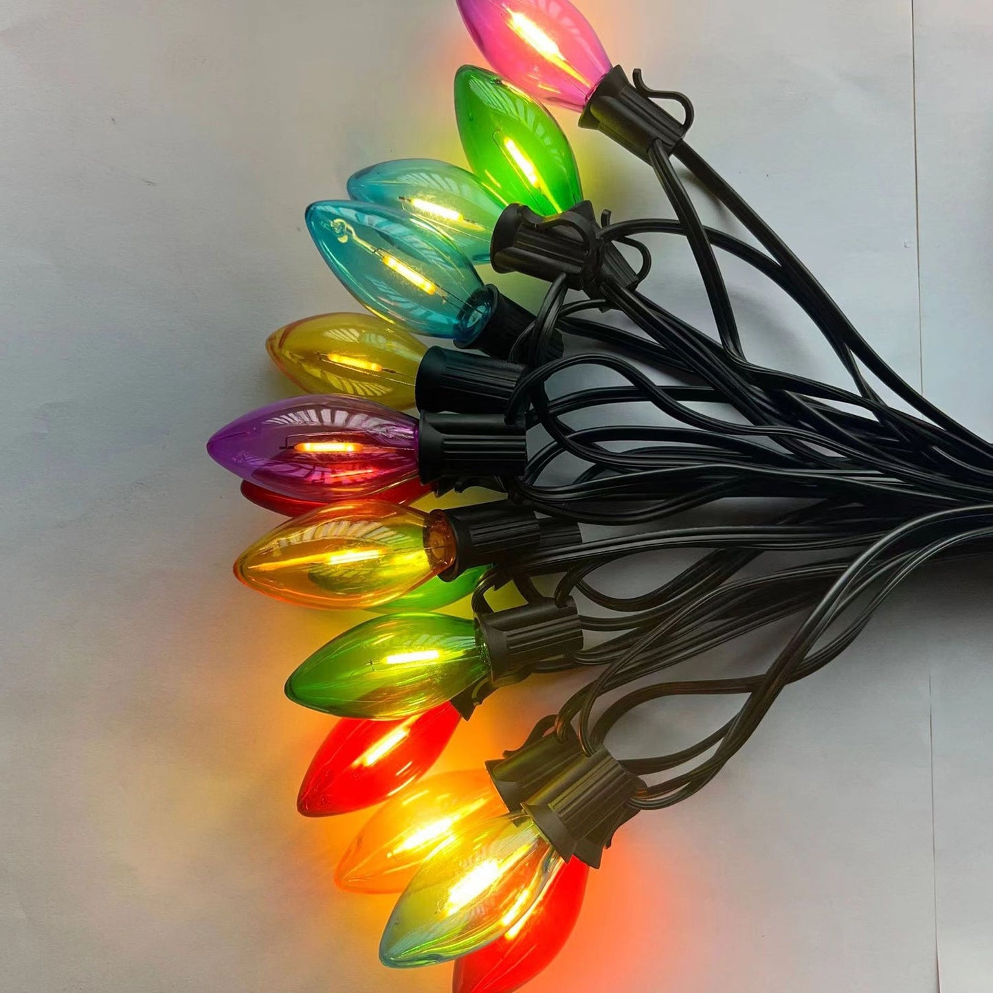 Modern Minimalist Waterproof Solar Christmas Waterdrop Plastic 12/25-Light Landscape Lighting Outdoor String Light For Garden