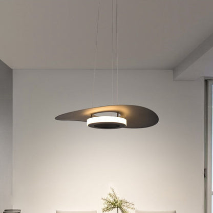 Contemporary Creative Flying Saucer Iron Acrylic LED Pendant Light For Dining Room