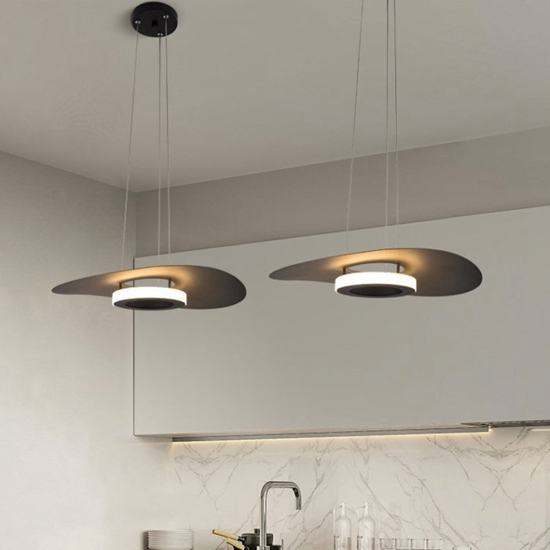 Contemporary Creative Flying Saucer Iron Acrylic LED Pendant Light For Dining Room