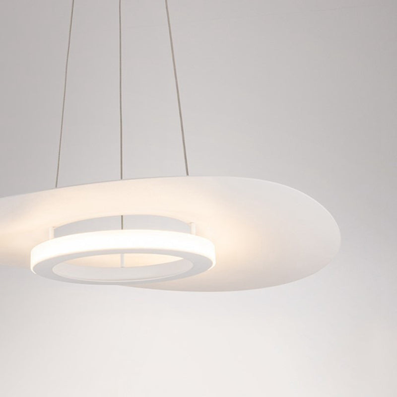 Contemporary Creative Flying Saucer Iron Acrylic LED Pendant Light For Dining Room