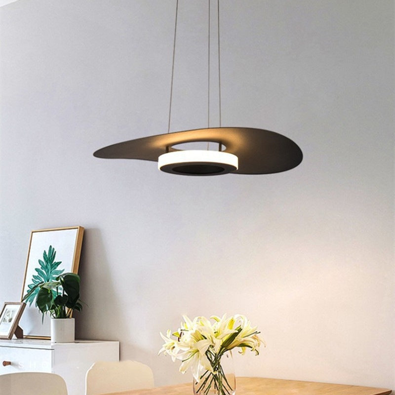 Contemporary Creative Flying Saucer Iron Acrylic LED Pendant Light For Dining Room