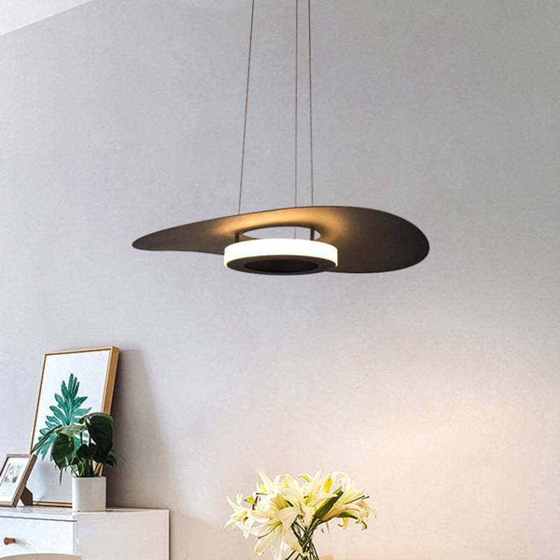 Contemporary Creative Flying Saucer Iron Acrylic LED Pendant Light For Dining Room