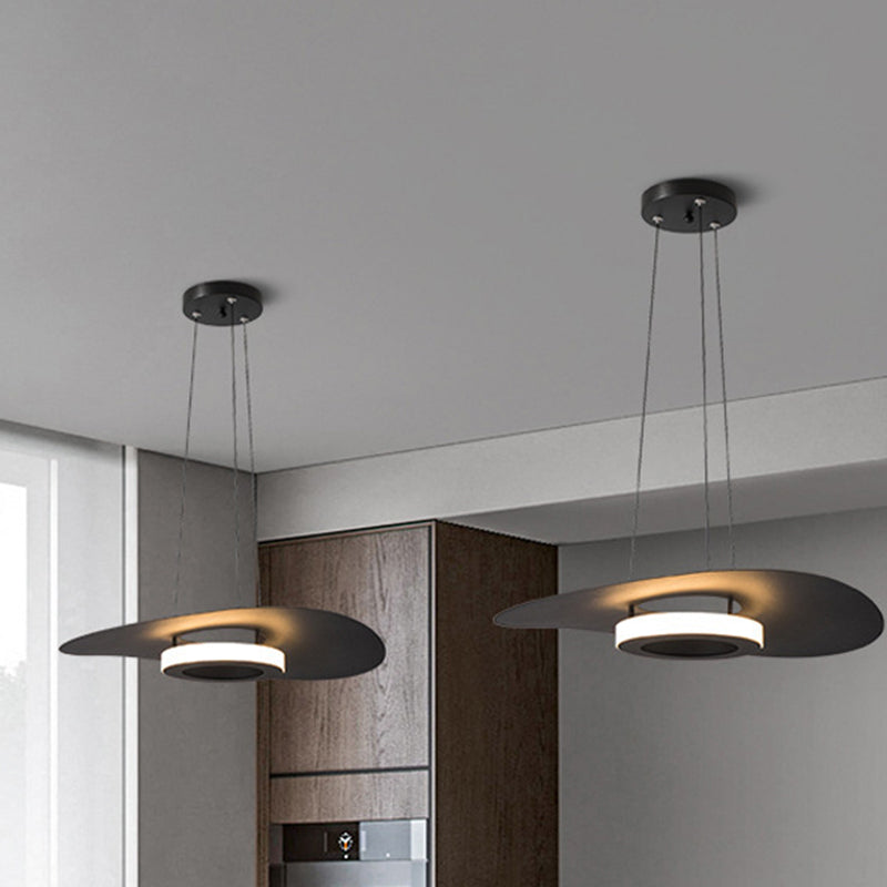 Contemporary Creative Flying Saucer Iron Acrylic LED Pendant Light For Dining Room
