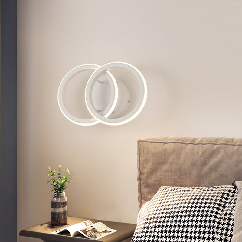 Modern Minimalist Round Iron Silicone LED Wall Sconce Lamp For Living Room