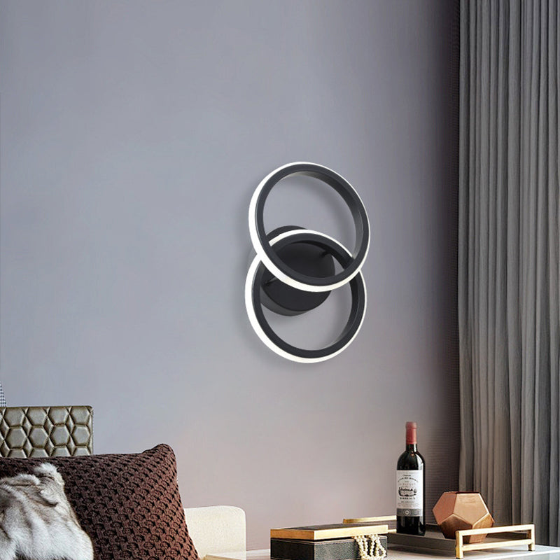 Modern Minimalist Round Iron Silicone LED Wall Sconce Lamp For Living Room