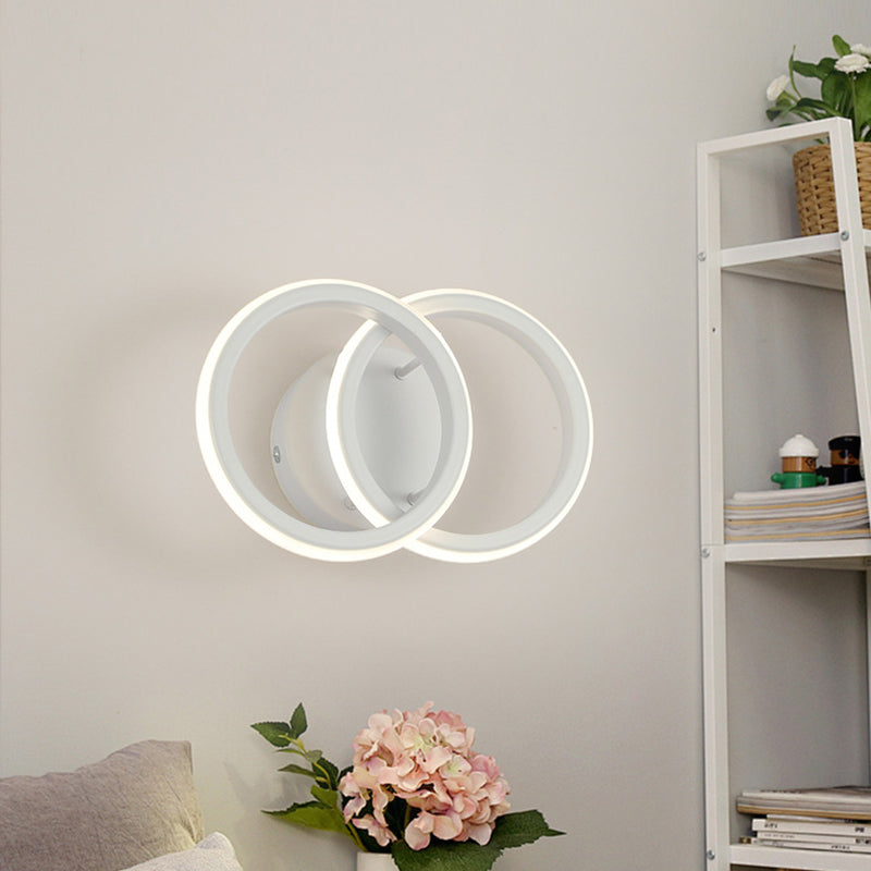 Modern Minimalist Round Iron Silicone LED Wall Sconce Lamp For Living Room