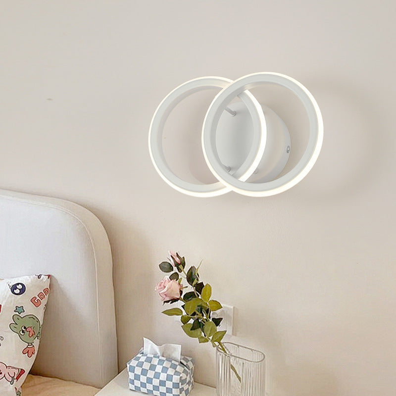 Modern Minimalist Round Iron Silicone LED Wall Sconce Lamp For Living Room
