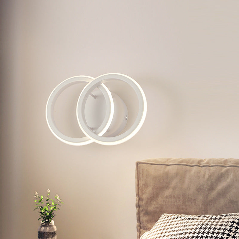 Modern Minimalist Round Iron Silicone LED Wall Sconce Lamp For Living Room