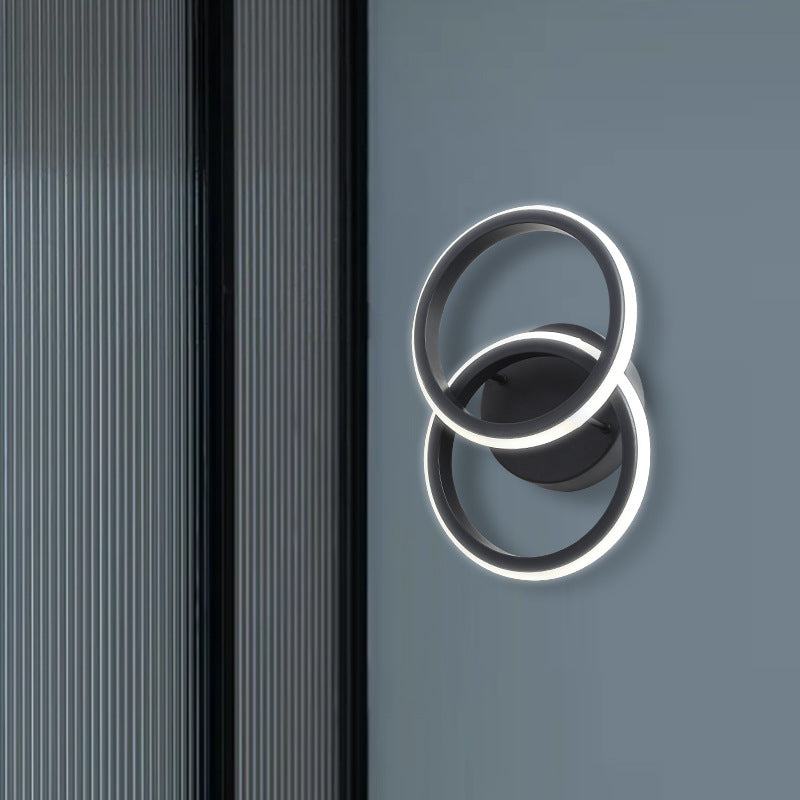 Modern Minimalist Round Iron Silicone LED Wall Sconce Lamp For Living Room