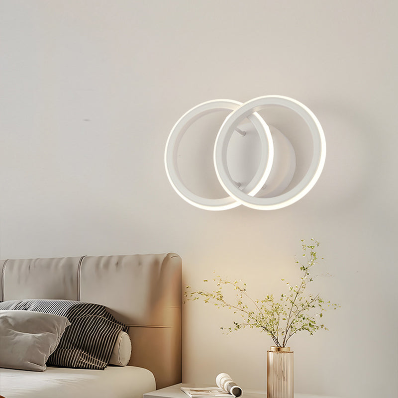 Modern Minimalist Round Iron Silicone LED Wall Sconce Lamp For Living Room