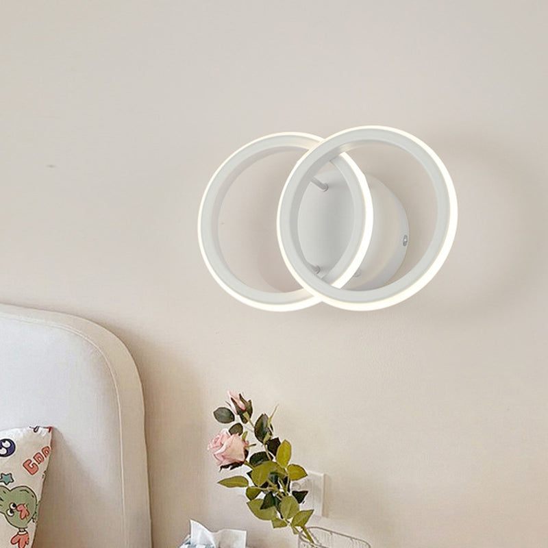 Modern Minimalist Round Iron Silicone LED Wall Sconce Lamp For Living Room