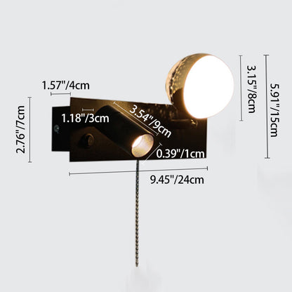 Contemporary Creative Rectangle Iron & PC Rotatable LED Wall Sconce Lamp For Bedroom