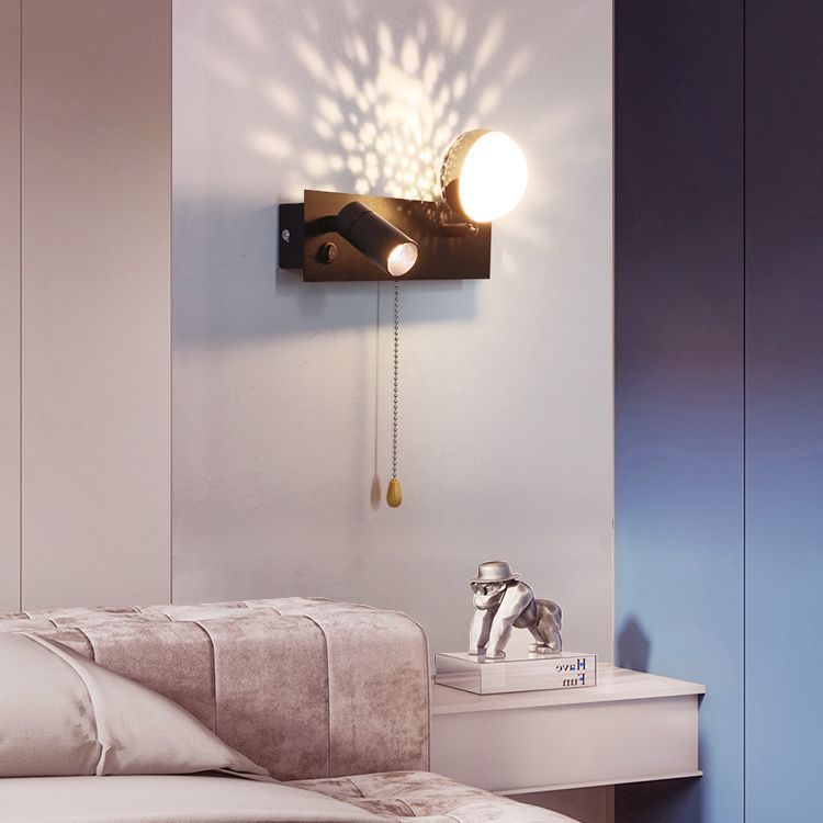 Contemporary Creative Rectangle Iron & PC Rotatable LED Wall Sconce Lamp For Bedroom