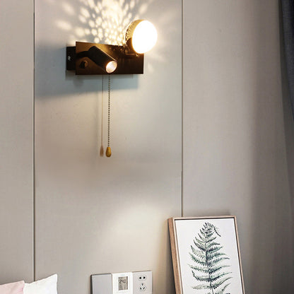 Contemporary Creative Rectangle Iron & PC Rotatable LED Wall Sconce Lamp For Bedroom