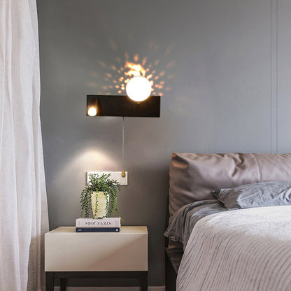 Contemporary Creative Rectangle Iron & PC Rotatable LED Wall Sconce Lamp For Bedroom