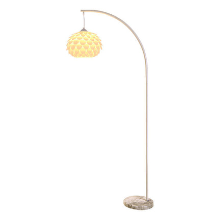Modern Art Deco Pinecone Iron Plastic 1-Light Standing Floor Lamp For Bedroom