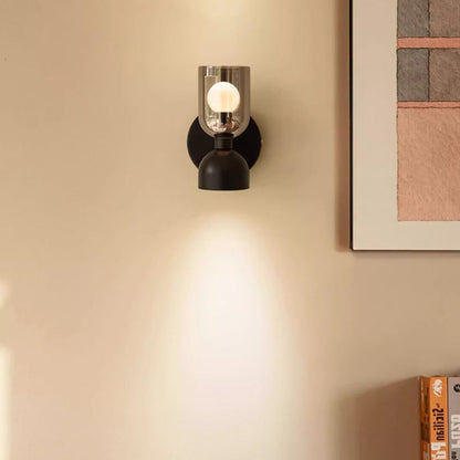 Modern Art Deco Wine Cup Iron Aluminum Glass 2-Light Wall Sconce Lamp For Hallway