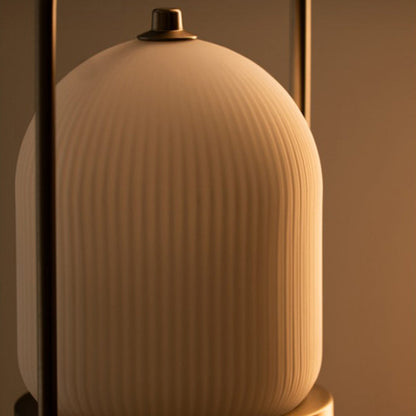 Modern Minimalist Oval Metal Iron Glass Inductive Portable USB LED Table Lamp For Bedroom