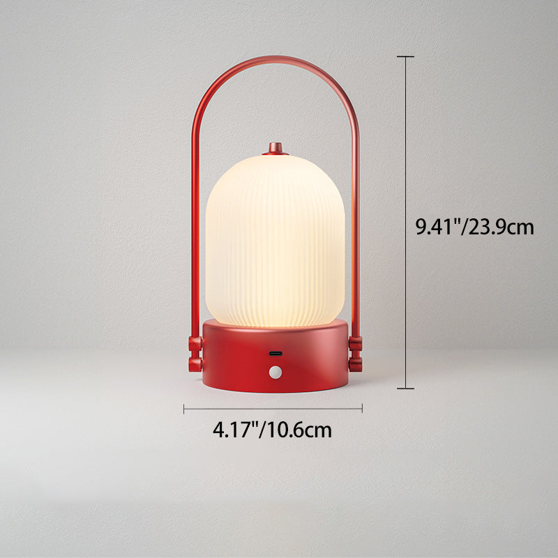 Modern Minimalist Oval Metal Iron Glass Inductive Portable USB LED Table Lamp For Bedroom
