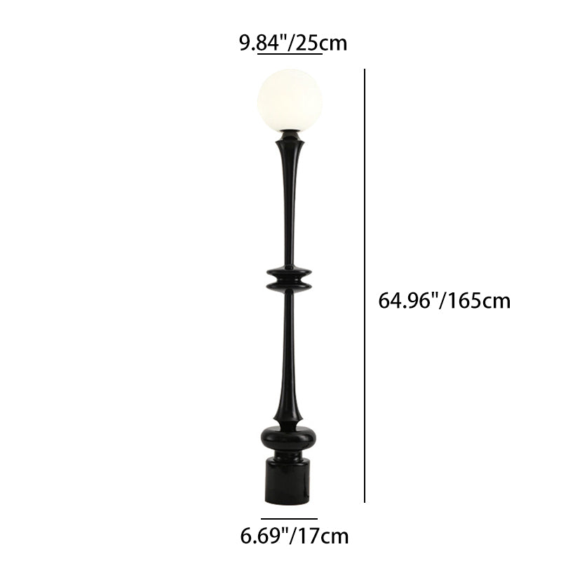 Modern Minimalist Round Resin Acrylic 1-Light Standing Floor Lamp For Living Room