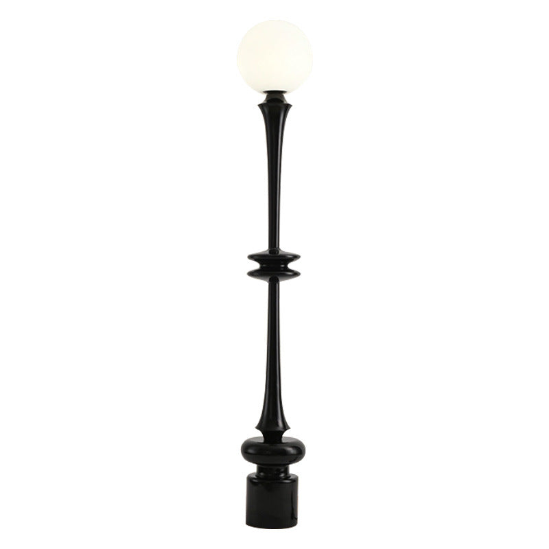 Modern Minimalist Round Resin Acrylic 1-Light Standing Floor Lamp For Living Room