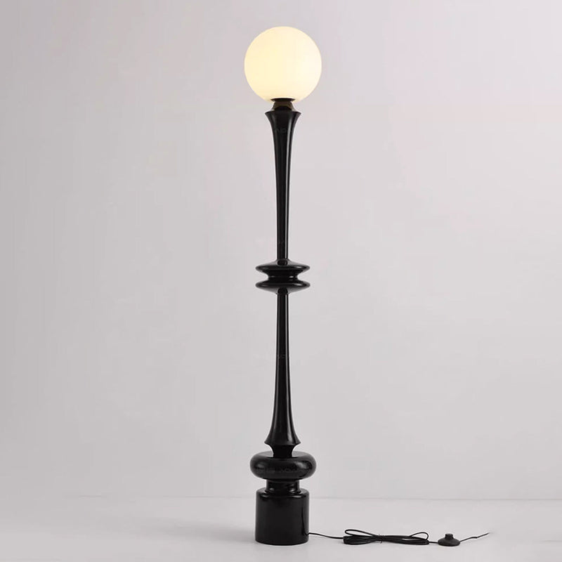 Modern Minimalist Round Resin Acrylic 1-Light Standing Floor Lamp For Living Room