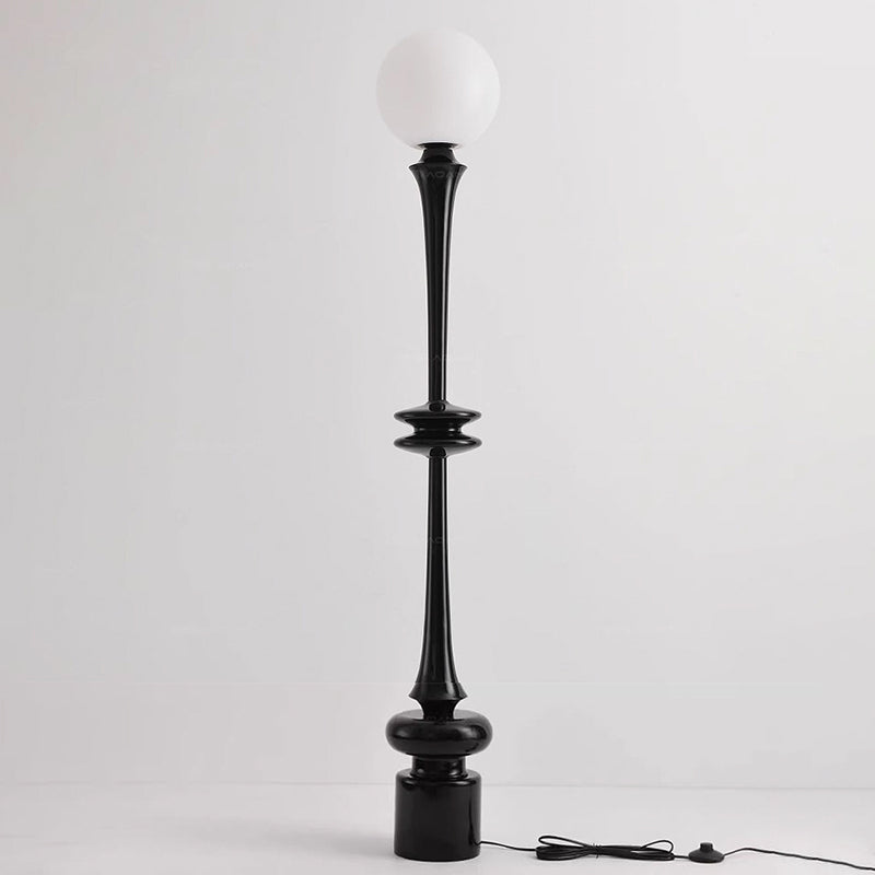 Modern Minimalist Round Resin Acrylic 1-Light Standing Floor Lamp For Living Room