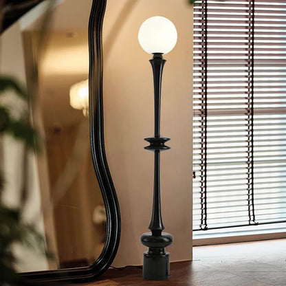 Modern Minimalist Round Resin Acrylic 1-Light Standing Floor Lamp For Living Room