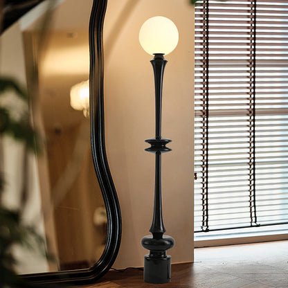 Modern Minimalist Round Resin Acrylic 1-Light Standing Floor Lamp For Living Room