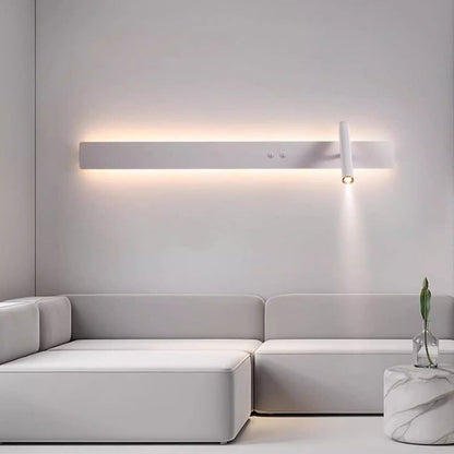 Modern Minimalist Long Strip Iron Acrylic Rotatable LED Wall Sconce Lamp For Living Room
