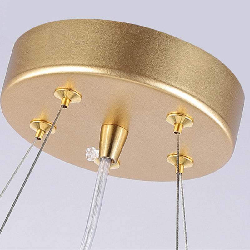 Contemporary Luxury Round Leaves Branches Aluminum Crystal 9/10/12/14-Light Chandelier For Living Room