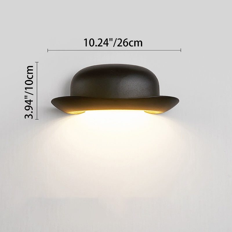Contemporary Creative Hat Waterproof Aluminum PC Outdoor LED Wall Sconce Lamp For Outdoor Patio