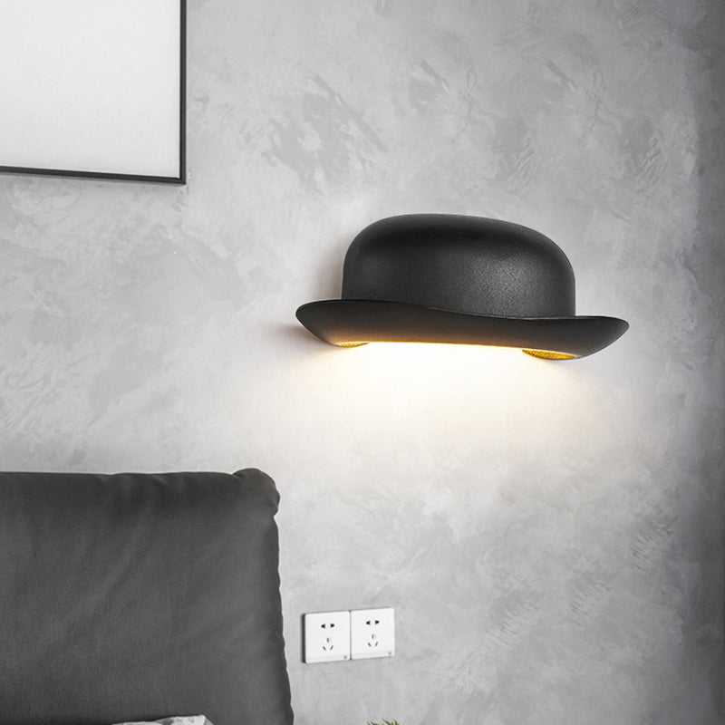 Contemporary Creative Hat Waterproof Aluminum PC Outdoor LED Wall Sconce Lamp For Outdoor Patio