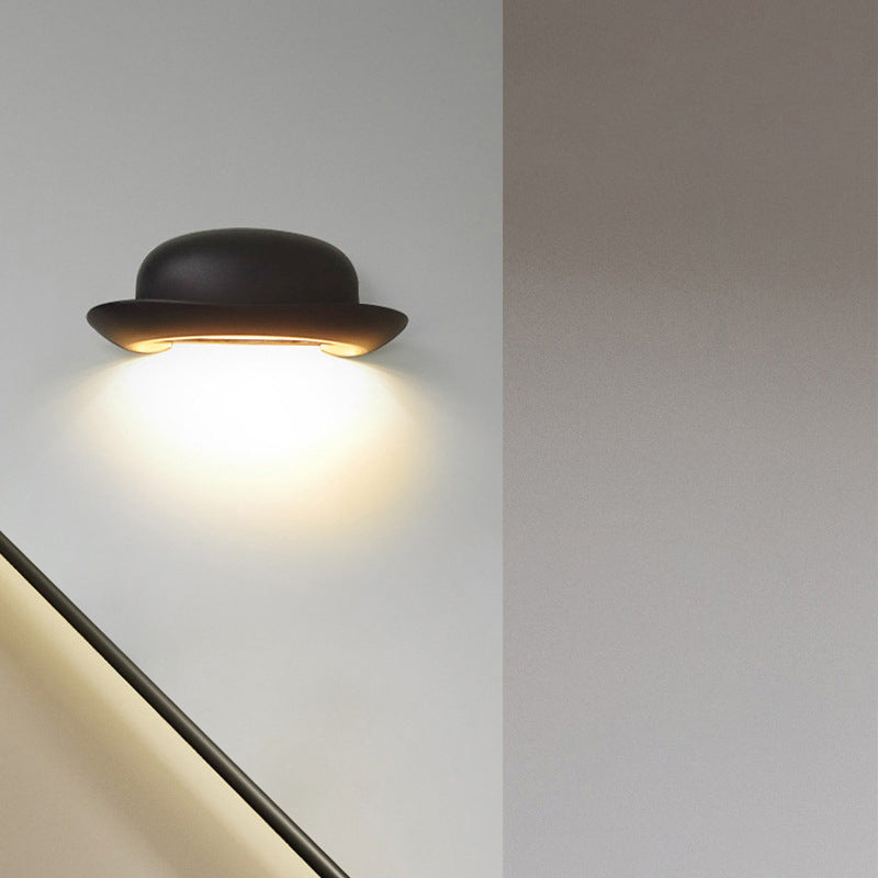 Contemporary Creative Hat Waterproof Aluminum PC Outdoor LED Wall Sconce Lamp For Outdoor Patio