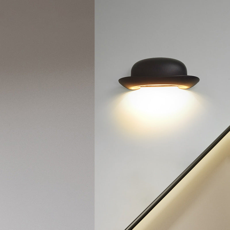 Contemporary Creative Hat Waterproof Aluminum PC Outdoor LED Wall Sconce Lamp For Outdoor Patio