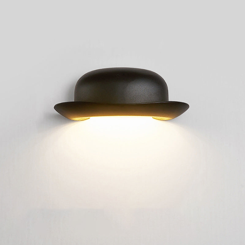 Contemporary Creative Hat Waterproof Aluminum PC Outdoor LED Wall Sconce Lamp For Outdoor Patio