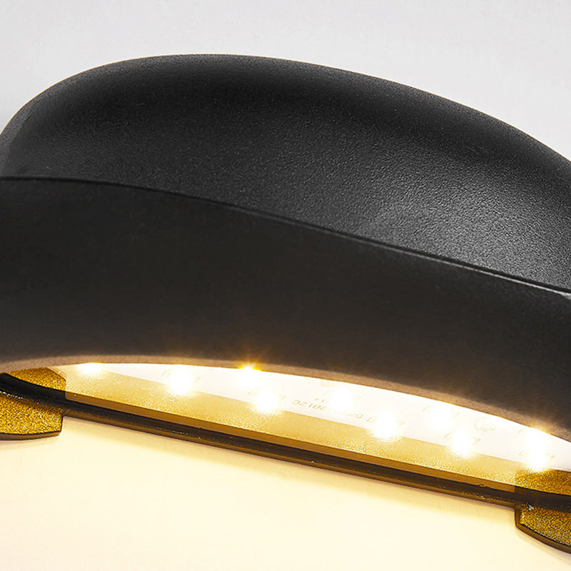 Contemporary Creative Hat Waterproof Aluminum PC Outdoor LED Wall Sconce Lamp For Outdoor Patio