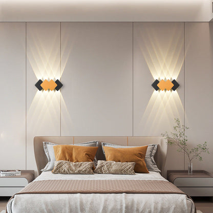 Contemporary Creative Waterproof Rhombus Aluminum Outdoor LED Wall Sconce Lamp For Garden