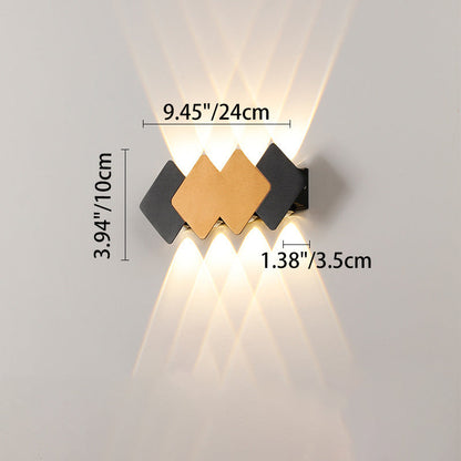 Contemporary Creative Waterproof Rhombus Aluminum Outdoor LED Wall Sconce Lamp For Garden