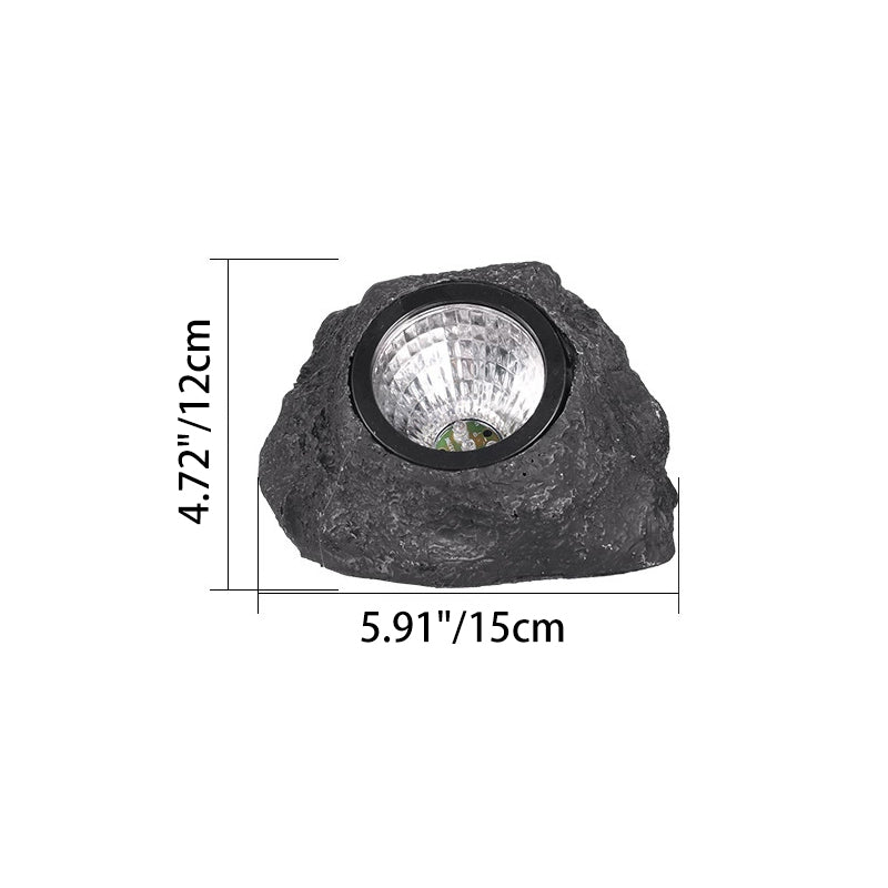 Modern Minimalist Waterproof Stone Plastic Resin Solar LED Outdoor Light For Garden