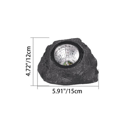 Modern Minimalist Waterproof Stone Plastic Resin Solar LED Outdoor Light For Garden