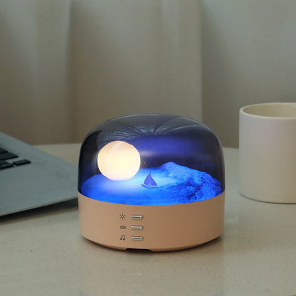 Contemporary Creative Bluetooth Round ABS PC PVC USB LED Kids Night Light For Bedroom