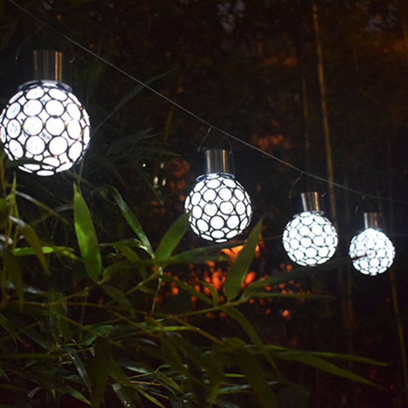 Modern Art Deco Globe Waterproof Solar Stainless Steel PVC Iron LED Outdoor Lights  Landscape Lighting  For Garden