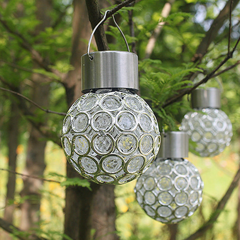 Modern Art Deco Globe Waterproof Solar Stainless Steel PVC Iron LED Outdoor Lights  Landscape Lighting  For Garden