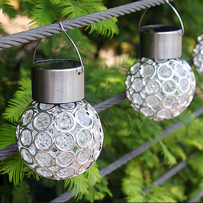 Modern Art Deco Globe Waterproof Solar Stainless Steel PVC Iron LED Outdoor Lights  Landscape Lighting  For Garden